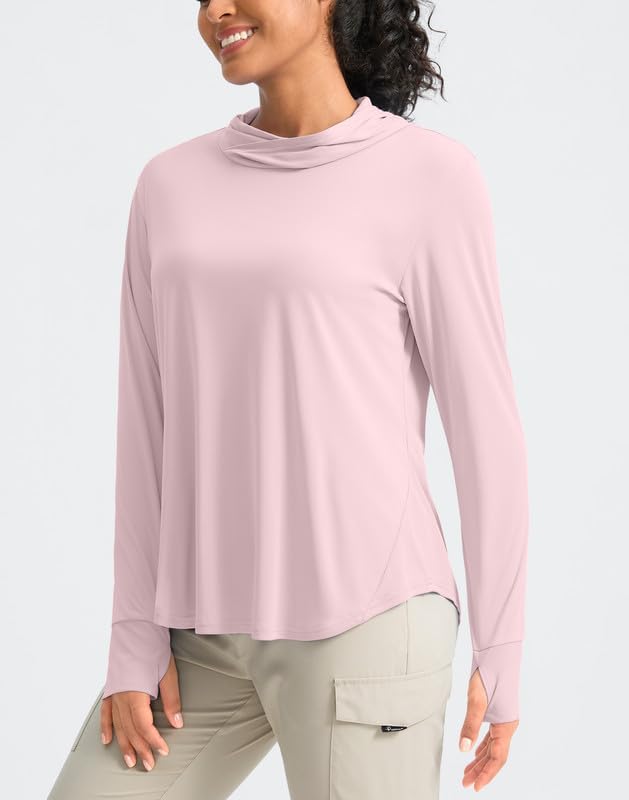 Pudolla Women's Sun Protection Shirt UPF 50+ Long Sleeve Lightweight UV Hoodie for Women Hiking Outdoor Fishing Summer - Image 2