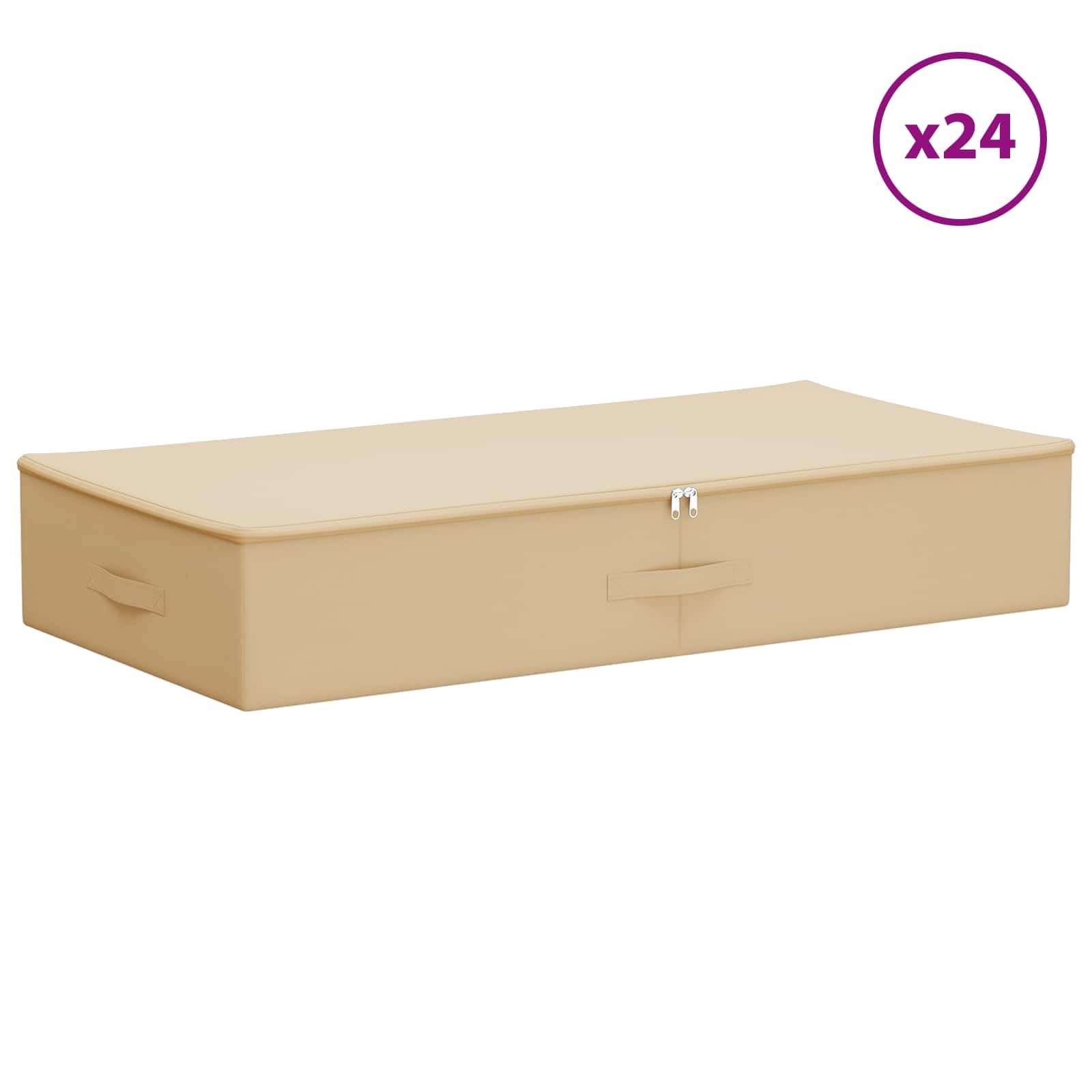 Boîte de Rangement Lot de 24 Crème 90x48x15 cm Salon
