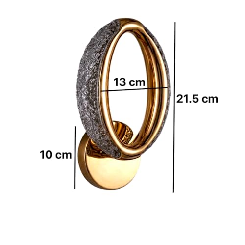 Image of Groeien Pack of 2 | 10W | 3 Color Modern LED Oval Shape Crystal Wall Sconce Gold Wall Light for Bedroom Living Room Corridor Lighting Fixtures Wall Mount(Oval Crystal-Golden, 2)