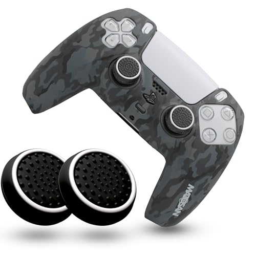 MatoSan® Skin per controller PS5 con grip – Custodia e cover di alta qualità antiscivolo per un migliore controllo – Include tappi di precisione Thumb Stick, ideale per accessori per controller PS5