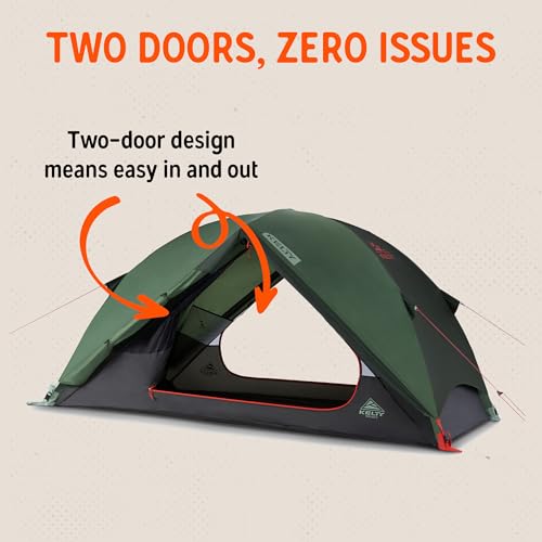 Image of Kelty Wireless Freestanding Camping Tent, 2 4 or 6 Person Size, Huge Interior and Peak Height, Intuitive + Easy to Pitch, Color Coded Setup