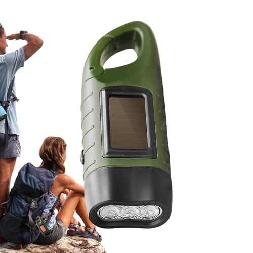 Linterna solar de supervivencia, linterna de manivela de carga solar, herramienta de iluminación brillante, lámpara de noche resistente para adultos, hombres, mujeres, camping, senderismo, caza
