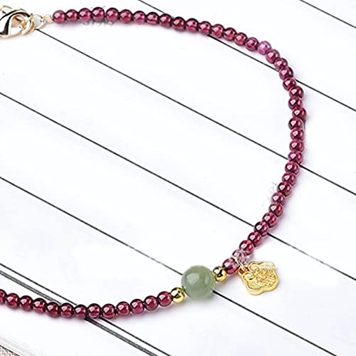 Pulsera de pie de piedra natal granate con acabados de alta joyería 3