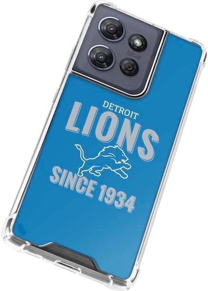 Skinit Clear Phone Case Compatible with Moto G 5G (2025) - Officially Licensed NFL Detroit Lions Helmet Design