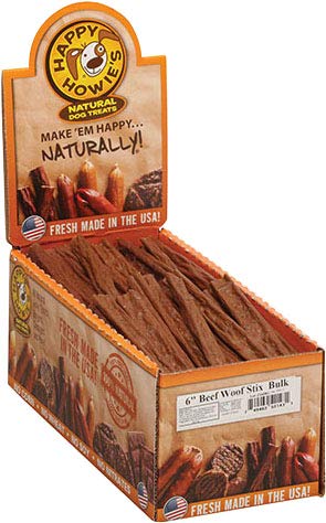 Happy Howie'sWoof Stix - Healthy Dog Treats, Flavorful Slow Cooked Beef Stick, Natural Ingredients, Hormone Free - Beef, 80 Count (Pack of 1)