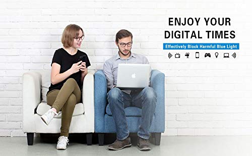Image of LifeArt Blue Light Blocking Glasses,Computer Reading Glasses with UV400 Clear Lens,Anti Eyestrain for Women /Men(No Magnification)