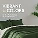 White Classic Dark Green Duvet Cover Queen Size, Microfiber Duvet Cover with Zipper, Duvet Cover Set with 2 Pillow Shams, Luxury Soft Comforter Cover Queen Size, 90 x 90 | Comforter Not Included