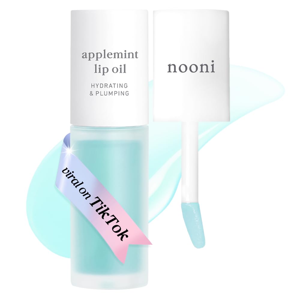 NOONI Applemint Lip Oil 0.12 Ounces, Mint-infused Lip Treatment, Plumper & Hydrating Lip Gloss, Protects & Volumizes
