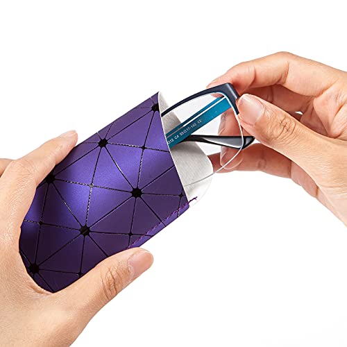 Image of TRIUMPH VISION 3 Pack Reading Glasses Pouch - Soft Eyeglasses Bag Portable Cloth Eyewear Case