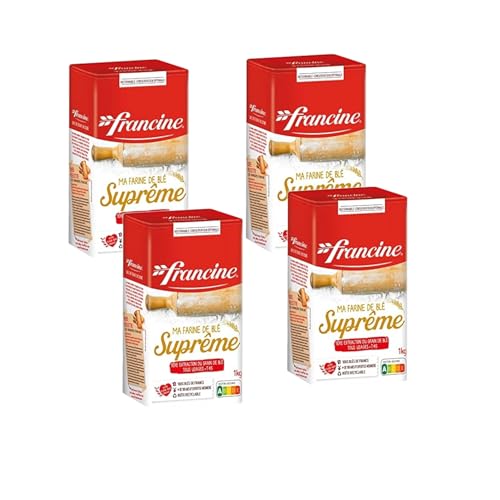 Harina Suprema FRANCINE – Paquete de 4 x 1 kg | Harina Blanca Premium