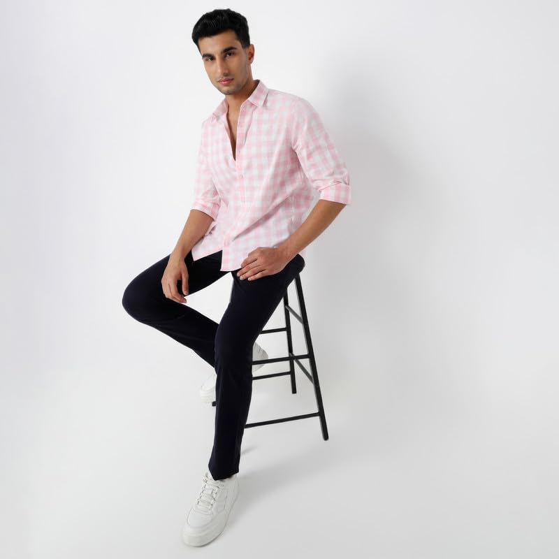 Image of Mens Striped Slim Fit Cotton Casual Shirt | Full Sleeves Mens Shirts | Stylish Shirt for Men