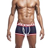 JOCKMAIL Fashion Men's Underwear Boxers Mesh Panties Male Underpants - Boxer Shorts (XL, Navy)