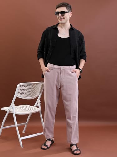 Image of Highlander Men's Ankle-Length Straight Fit Trousers | Modern Style & Comfort | Perfect for Casual & Formal Wear | Trouser for Men | Men Trousers | Trousers for Man | Pants for Man