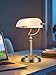 Newrays White Matted Glass Bankers Desk Lamp, Stepless Dimmable Table Lamp Plug in Fixture for Study, Home Office,Library, LED Bulb Included