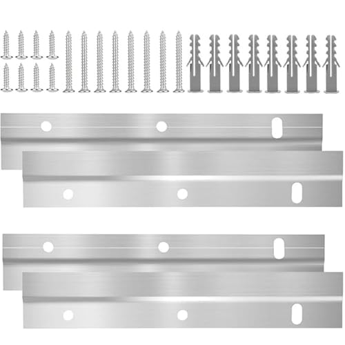 Image of Cleat Picture Hanger 4 Pcs Hardware Kit for Hanging Plywood Picture Hooks, Wall Bracket Hardware Kit Aluminum Z Bar Hangers
