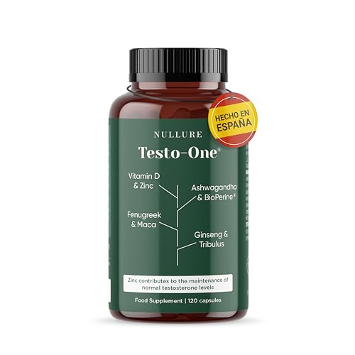 Nullure Testosterona Hombre Natural | Vegano | Testado en laboratorio alemán | Rendimiento · Musculación · Energía I Tribulus Terrestris + Maca + Ashwagandha + Zinc |120 caps