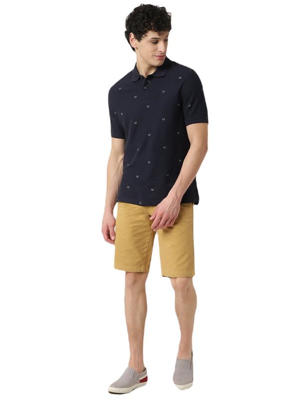 Image of Marks & Spencer Mens Printed Cotton Polo Neck Regular Fit T-Shirt