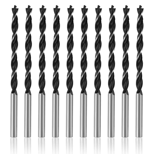 4mm Forets à Bois Hélicoïdaux 10 Pièces 80mm Long HSS Forets Hélicoïdaux Acier Rapide Mèche Pour Bois Professional Foret Brad Point Pour Bois Tendre Et Dur Perceuses Accessoire