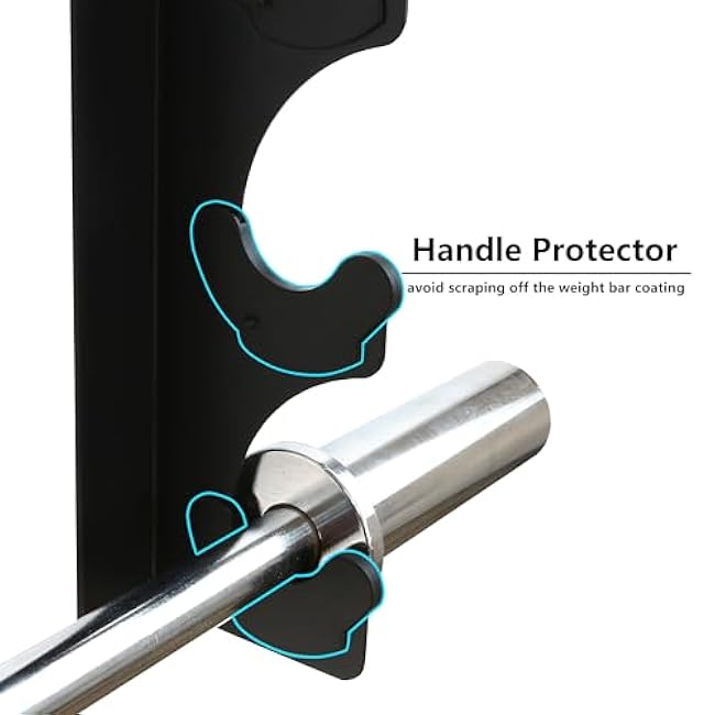 Barbell Rack Single Hook Wall Mount Heavy Duty Vertical Barbell Holder Weight Bar Holder for Olympic Barbell, Curl bar, Commercial or Home Gym Accessory (4 bars)