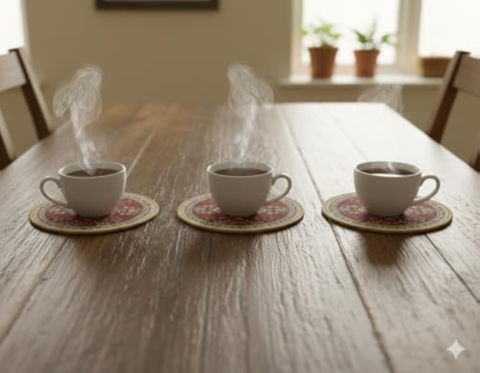 Table Placemat Set of 3, Washable Non-Slip Round Mats