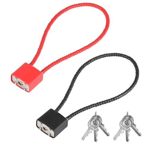 2 Stück Kabelschloss mit Schlüssel, Drahtseil Vorhängeschloss Langem...