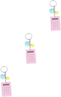 VILLCASE 3Pcs Calculadora De Bolso Pequena Calculadora Básica Calculadora Adorável Pequena Calculadora Chaveiro Calculadora Com Fivela Chave Calculadora Chaveiro Viagem Pvc Tamanho Contas