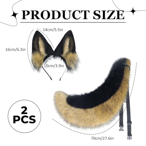 Queue de loup et oreilles en fausse fourrure pelucheuse aux finitions soignées - 3