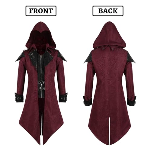 Vêtements de renaissance confortables veste steampunk médiévale ajustable