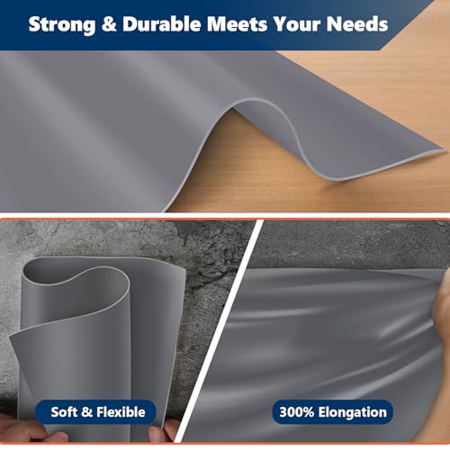 Image of WochiTV Gray Silicone Rubber Sheet, 12 inch Wide x 1 /8 inch Thick x 12 inch Long High Temperature Rsistant Rubber Mat for DIY Gaskets Material, Pads, Sealing, Cushion, Microwave Oven Protection