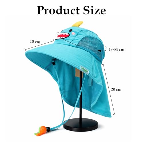 Image of SYGA Children's Cute Pink Bunny Sun Hat UPF 50+ Wide Brim UV Protection Bucket Hat, Lightweight Breathable Summer Beach Fishing Hat for 3-10 Years Boys & Girls