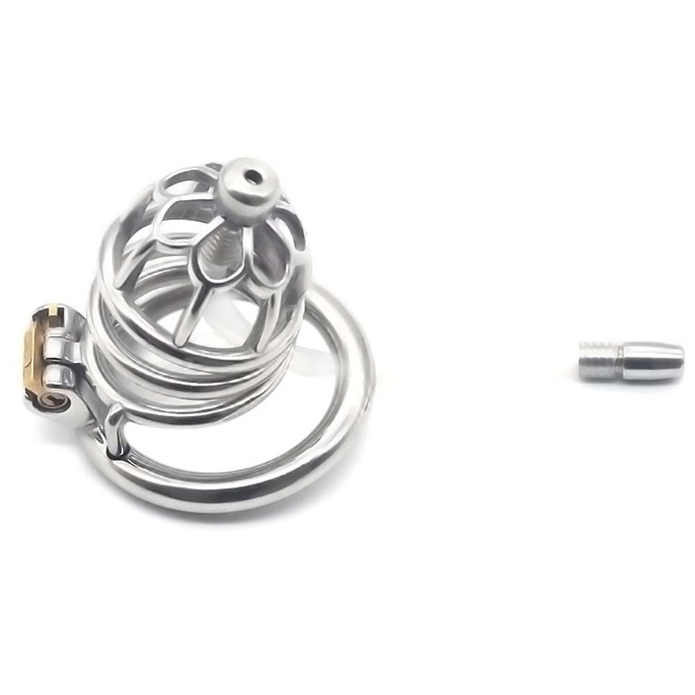 Cage de chasteté urètre pour hommes, de verrouillage de chasteté avec cage à pénis urétral en silicone(3 Größenringe)