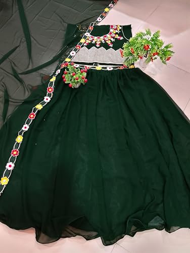 Image of Women's Sequins Thread Embroidered Georgette Semi Stitched Lehenga Choli With Dupatta (5124-Women-Lehenga-Choli-Latest)