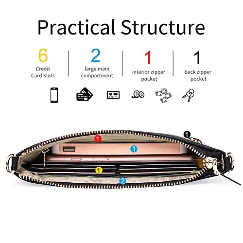 Sendefn Women's Wallet Large Capacity Rfid Blocking Leather Wallets Credit Cards Organizer With Checkbook Holder #TOP1