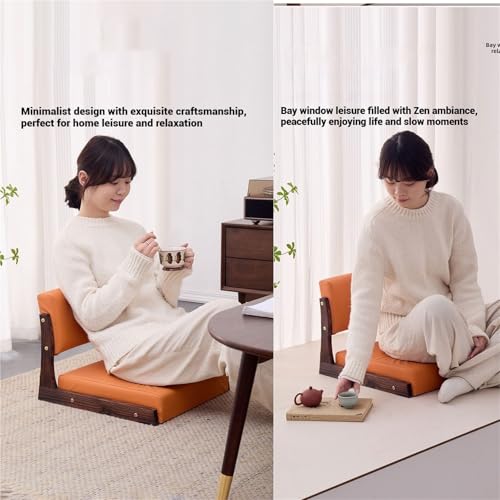 Tatami Krzesło podłogowe, ergonomiczna, japońska, przenośna, drewniana rama z poduszką, do salonu, medytacji, czytania, gier