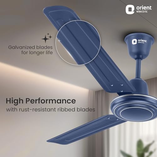Image of Orient Electric Apex-FX 1200mm Ceiling Fan for Home| BEE 1 Star Rated Energy Efficient Fan| Rust Resistant | Strong and Powerful Motor | 2 Years Warranty by Orient | Blue - Pack of 1