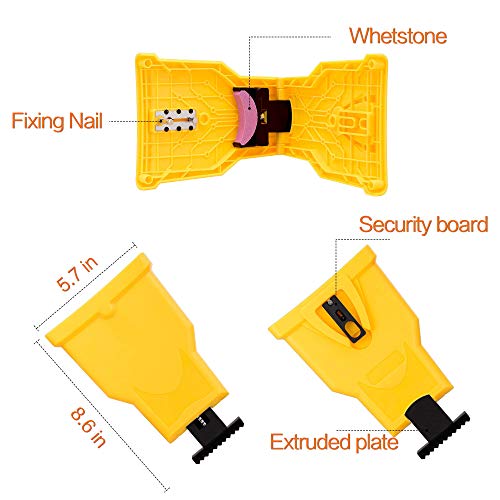 Electric Chainsaw Teeth Blade Sharpener - Chain Saw Blade Sharpener Fast Sharpening Stone Grinder Tools Bar Mounted Suitable for 14/16/18/20 Inch Two Holes Chain Saw Bar