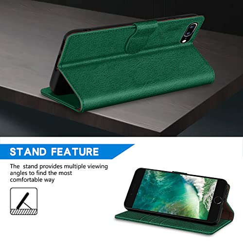 ZZXX for iPhone 7/8 Plus Wallet Case Magnetic Closure 5.5 inch,Green - image 5