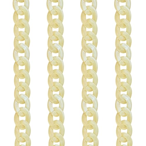 Image of SATRA TRADERS Matt Translucent Acrylic Chains for Jewelry Making, Handbags, Sunglasses, Crafts & DIY Projects | Size : 16mm | Qty : 1mtr | AC08 | Off White