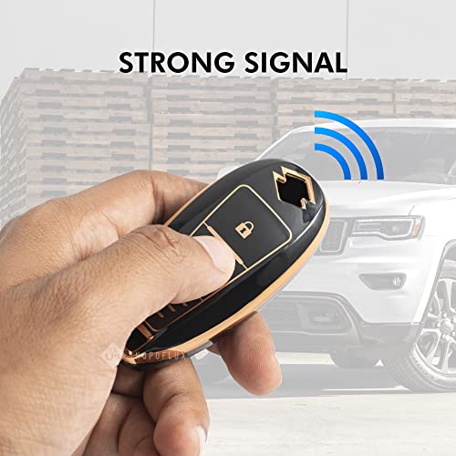 Image of Shopoflux TPU Key Cover Compatible with Baleno | Breeza | S Cross | Ciaz | Swift 2 Button Smart Key (Black)
