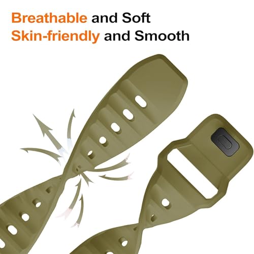 Image of ACM Watch Strap Slide 42mm 44mm 45mm 46mm 49mm Sports Silicone Belt compatible with Fire-Boltt Visionary Bsw046 Smartwatch Breatheable Band