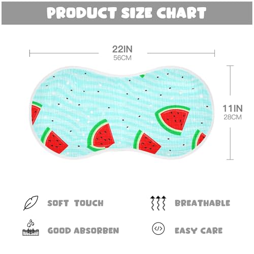 Burbuja Watermelon Slices Muslin Baby Burp Cloths, Soft & Absorbent Cotton Burping Rags for Newborn Boys & Girls, 2 Pack2