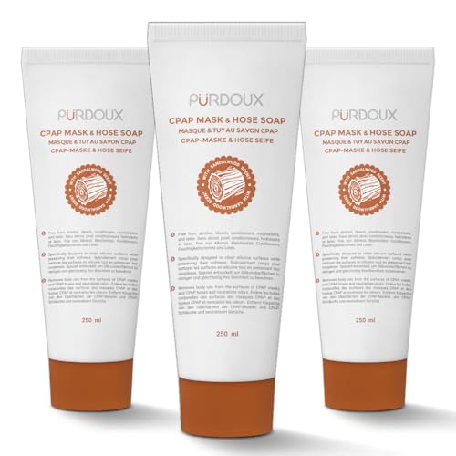 Purdoux CPAP Cleaning Soap for Hose and Mask (3 Bottle 250mL/8.04 oz pack) (Sandalwood)