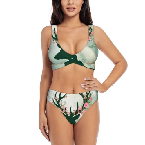 Maillot de bain deux pièces Flower Crown élégant et ajustable pour femme