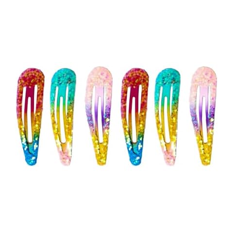 HD Novelty Glitter Snap Hair Clips Set Cover