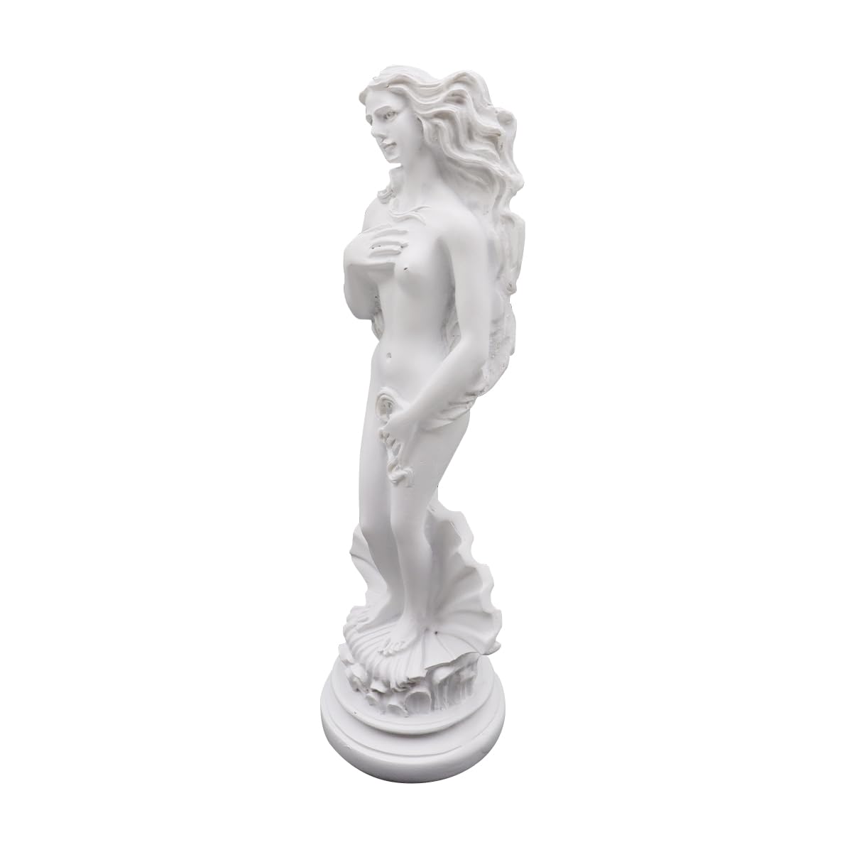Riven Scultura in resina di Afrodite, statua decorativa della dea greca con base di conchiglia, ornamenti classici bianchi per la decorazione artistica della casa