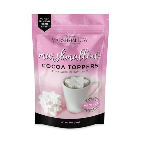 Gourmet Marshmallow Snowflakes – Vanilla-Flavored Artisan Marshmallows, Perfect for Hot Chocolate, Winter Desserts, and Cozy Treats