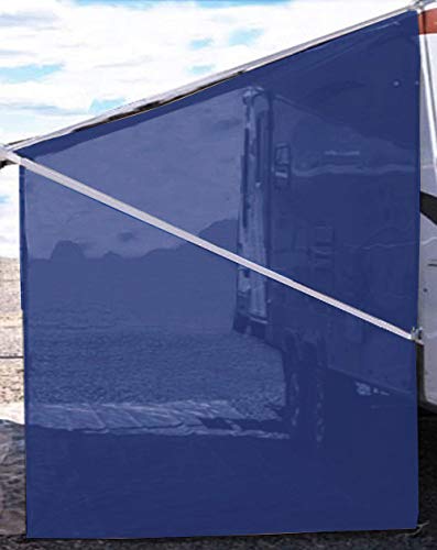 Tentproinc RV Awning Side Sun Shade Screen 9'X7' Mesh Sunshade for Motorhome Camping Trailer Awning Sunscreen Screenshade Block UV Glare Sunblocker - 3 Year Warranty (Navy Blue)