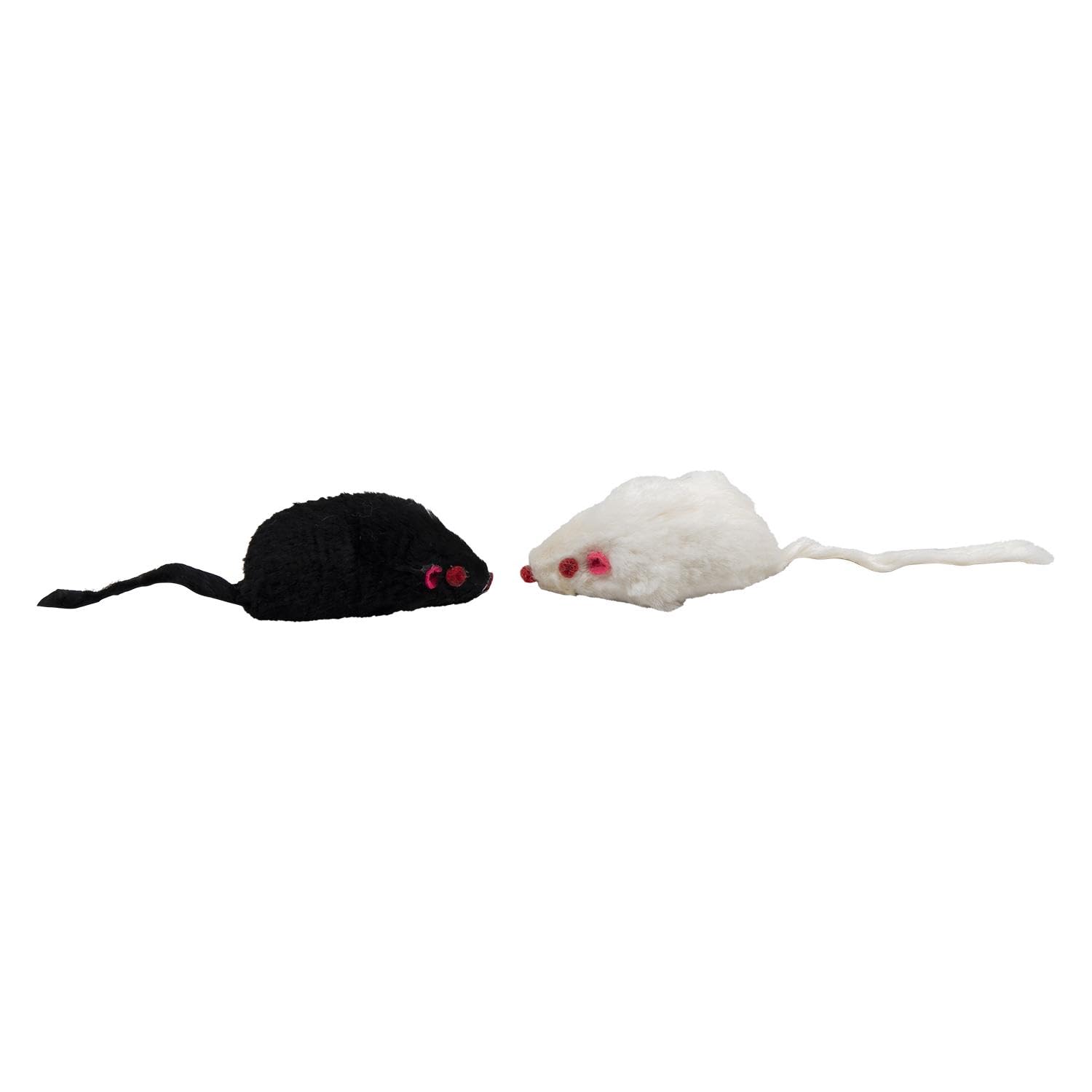 JACK AND VANILLA, 4 Pcs 5cm Mouse Cat Toys Stimulates Hunting Instinct Durable Non-Toxic Materials Easy to Clean Assorted Colours Cat Toys