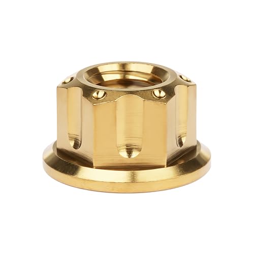 Image of Titanium M6 M8 M10 M12 M14 M16 Flange Bolt Nut Bicycle Motorcycle Rear Axle Car Modification Accessories Pack of 6 (M6 Pitch 1.0mm, Gold)