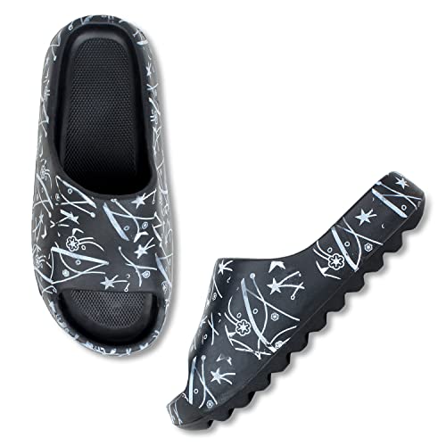 Image of Pampy Angel Zig Zag Abstract Men's Flip Flops Slides Back Open Household Comfortable Slippers